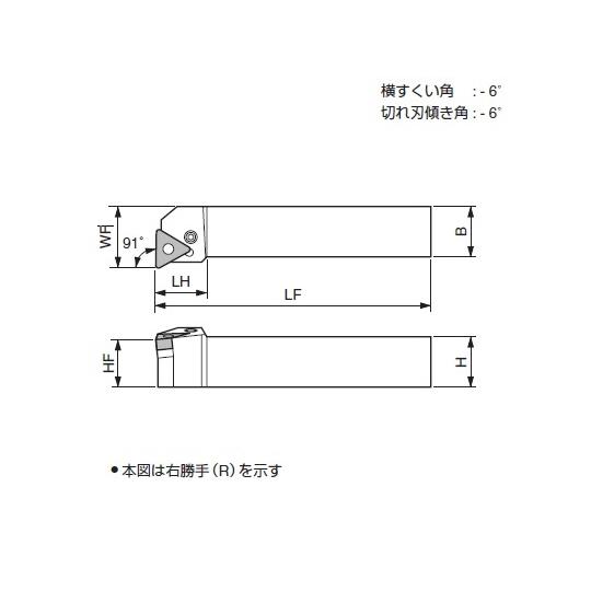 ホルダ 外径旋削用 勝手：右 京セラ PTFNR2020K-16 (67-8008-71)