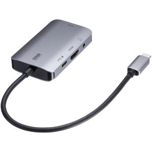 サンワサプライ USB Type C-HDMI/VGA変換アダプタ 4K/30Hz/PD対応 AD-ALCHV02 (67-9308-85)の商品画像