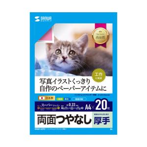 サンワサプライ インクジェット用両面印刷紙厚手 A4 210×297mm 20枚入 JP-ERV5NA4N (67-9315-48)の商品画像