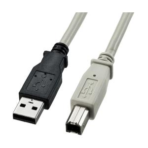 サンワサプライ USB2.0ケーブル ライトグレー 約1m SR間 KU20-1K2 (67-9320-14)の商品画像