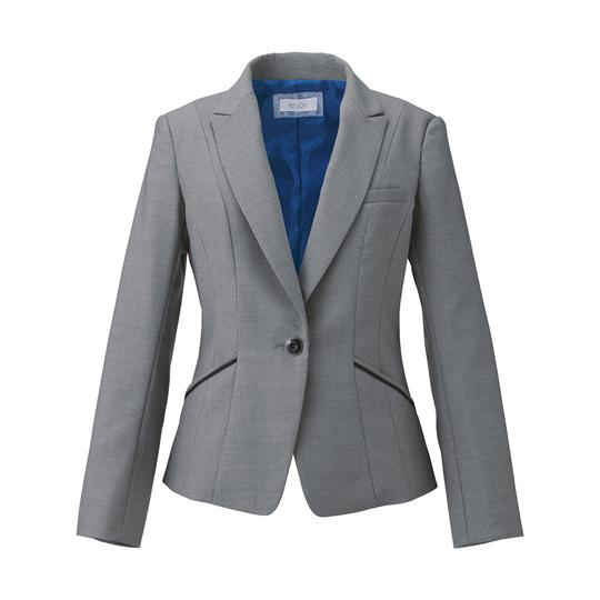 ENJOY ジャケット 美スラッとSuits COOL DOT グレー 9号 カーシーカシマ EAJ...