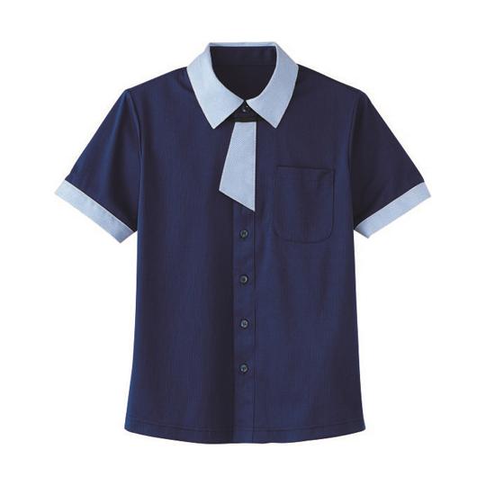 HEARTGREEN シャツブラウス KNITTI SHIRT NECKTIE 海 3L カーシーカ...