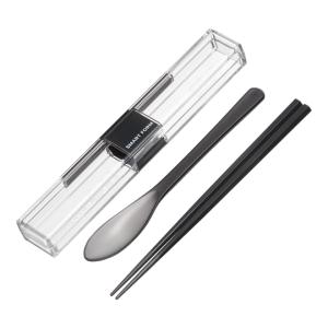 弁当小物メンズシリーズ とっても強いケース＆スプーン・箸 19.5cm DG 1ケース 10個×12小箱入 岩崎工業 (68-4073-39)