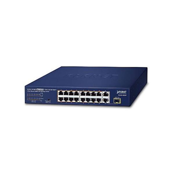 PoE+ファストイーサネットスイッチングハブギガ・SX/LX/BX SFPコンボポート付 16ポート
