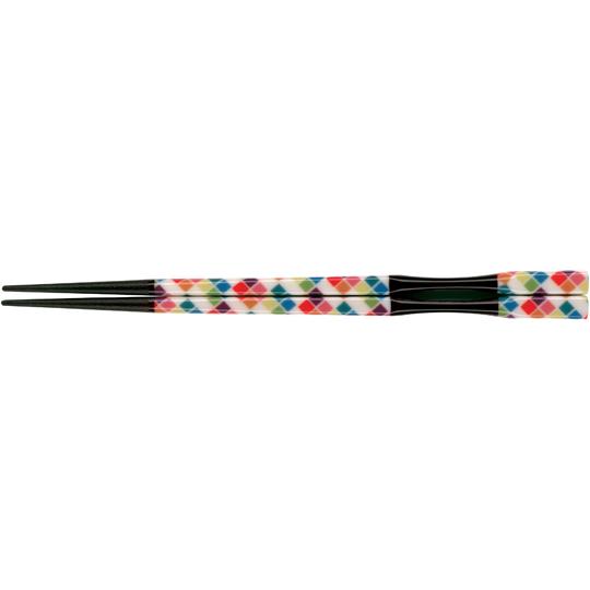 PBT19cm 杵型多久島箸 レインボーチェック 福井クラフト 90042670 (68-4720-...