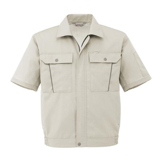 春夏作業服 帯電防止JIS適合 エコマーク認定品 清涼半袖ブルゾン RCS610上 アイボリー SS...