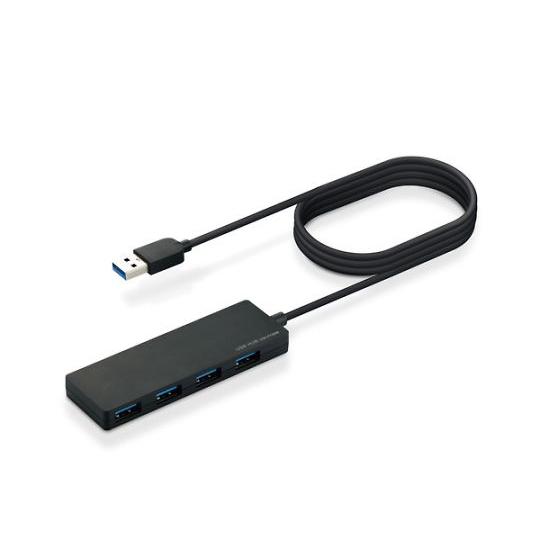 USBハブ USB3.0 4ポート バスパワー エレコム U3H-FC04BBK (68-9480-...