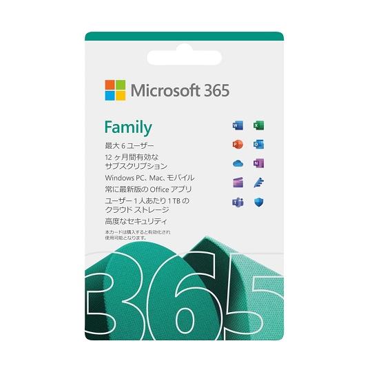 Microsoft 365 Family 最新 1年版 POSAカード版 Win/Mac/iPad ...