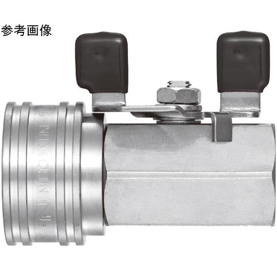 TSPカプラボールバルブ付き ソケット 真ちゅう FKM R1/4オネジ取付用 日東工器 BV-2T...