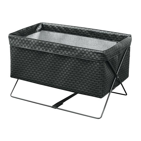 サイドワゴン・メッシュ レザー調 合皮 1.34kg サキ R-325 BK (7-6392-01)