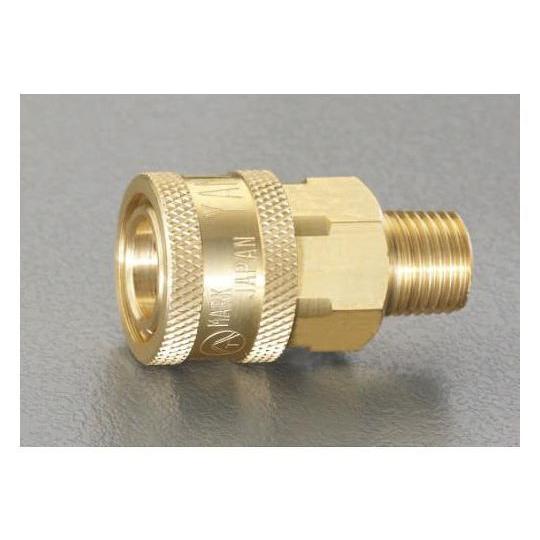 R 3/8" 雄ねじカップリング 中圧用/真鍮 エスコ EA140BD-3 (78-0037-64)