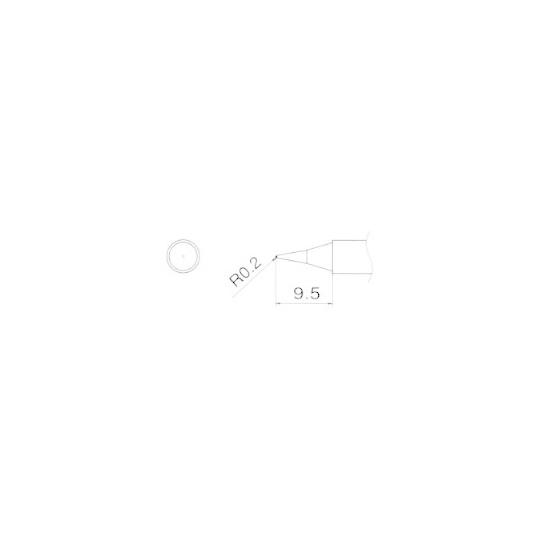 R0.2mm 交換用こて先 エスコ EA304AG-21 (78-0069-30)