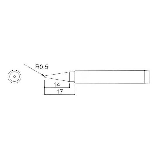 エスコ こて先 EA305E-130・130S用 R0.5mm  (78-0071-43)