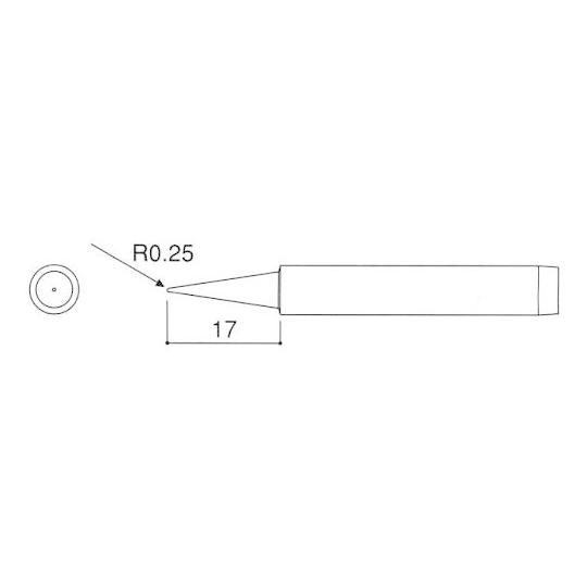 エスコ こて先 EA305E-130・130S用 R0.25mm EA305E-3 (78-0071...