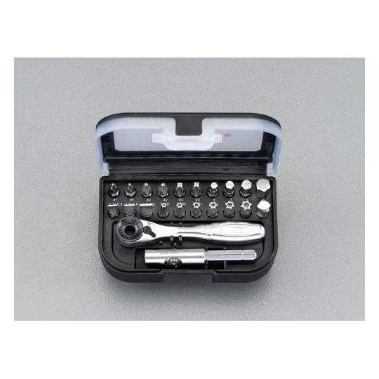 [+ - Hex Torx]ドライバーセット ラチェットハンドル付 エスコ EA550AY-1 (7...