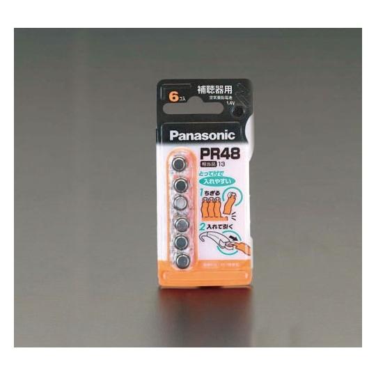 1.4V空気亜鉛電池 補聴器用 PR48×6個 パナソニック EA758YN-3 (78-0540-...