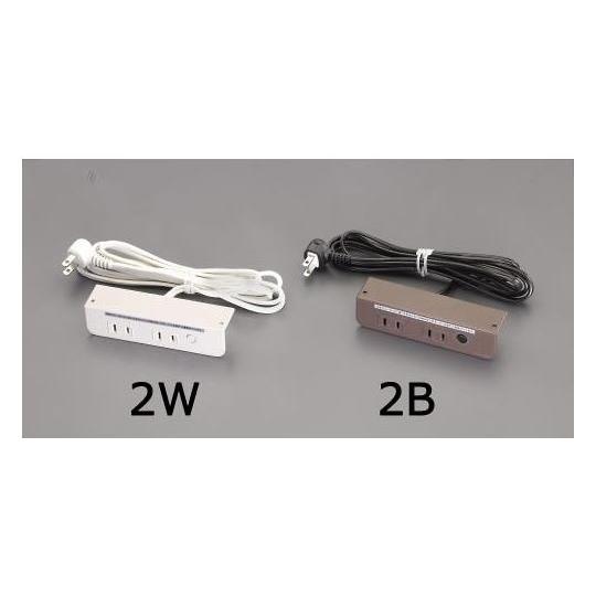 AC125V/15Ax1.8m コンセント/ネジ止 ブレーカー付/白 エスコ EA815HK-2W ...