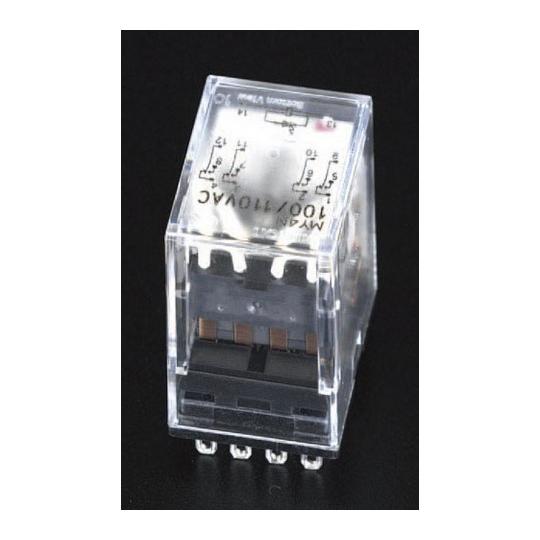 エスコ 汎用リレー CR回路  LED付 AC100V/4c/3A EA940MP-41C (78-...