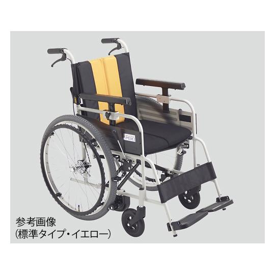 ミキ 車いす ノンバックブレーキ車椅子 アルミ製 イエロー 低床 MBY-41B (8-9241-0...