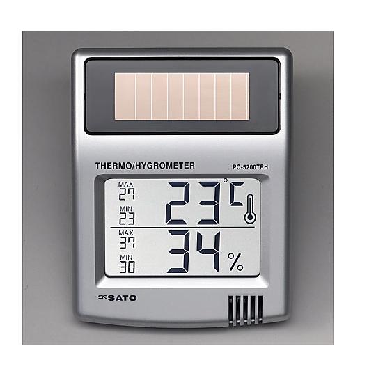 佐藤計量器製作所 ソーラーデジタル温湿度計 校正証明書付 PC-5200TRH (8-9547-01...