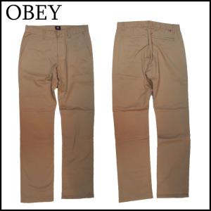 OBEY チノパンツ オベイ QUALITY DISSENT CHINO  カーキ KHAKI｜a2b-web