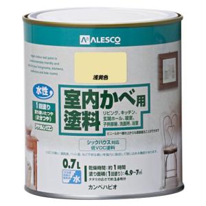 カンペハピオ ペンキ 塗料 水性 2分つや 室内かべ用 シックハウス対応 防カビ剤入り 室内かべ用塗料 浅黄色 0.7L 日本製 00317653031007の商品画像