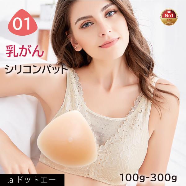 乳がんパット！全摘術専用 シリコン 乳がん用 パッド 100g~300g 左右兼用 人工乳房 乳がん...