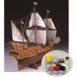 ウッディジョー/木製帆船模型 1/350飛鳥2＋塗料セット : アクア