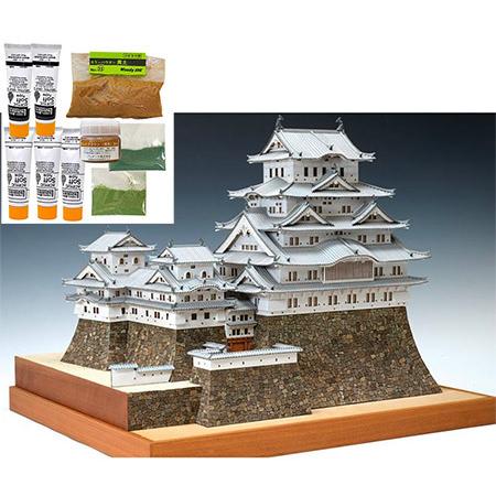 ウッディジョー/木製建築模型 1/150姫路城＋パウダー・塗料セット