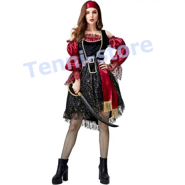 ハロウィン衣装  女海賊 コスプレ ドレス 仮装　パイレーツ コスチューム 女性 海賊船長 パイレー...