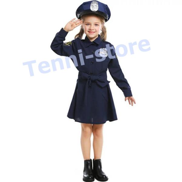 ハロウィン 衣装 子供 警察 コスプレ ポリス 警察官セーラー服 キッズ 長袖 3点セット 交番女子...