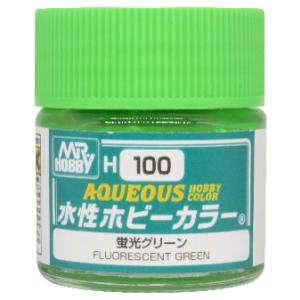 GSIクレオス H100 水性ホビーカラー 蛍光グリーン 10ml