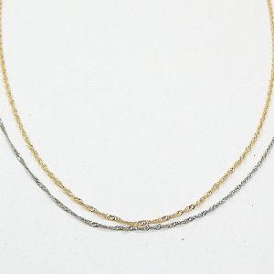 ネックレス　スクリュー　チェーン 2本セット　42センチ　PtとK18　ネックレス（Pt850 K18　幅約0.6mm・長さ42cm　2本）
