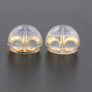 ピアス 予備キャッチ K18 K14 YG WG PG シリコン付き Wロックキャッチ