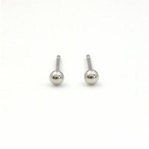 Pt ピアス プラチナ(PT900)  丸玉ピアス2mm(太さ0.9mmｘ長さ10mm芯・シリコンキ...