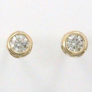 18金ゴールド ダイヤピアス typeAAA（太さ0.9ｍｍ・長さ10ｍｍ芯・シリコンキャッチ付）【...