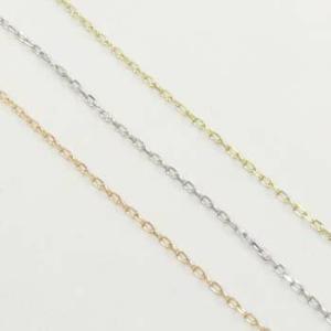 長さ45センチ 10金 スライドピン式 小豆チェーン（幅0.95mm・長さ45cm）長さ調整・抜き差し可能・引き輪プレート付