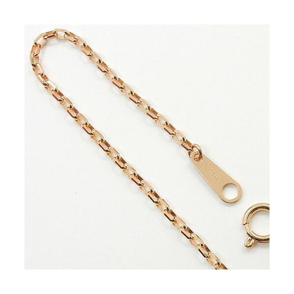 K18　ブレス　1.7ミリ幅18金ピンクゴールド(K18PG)　鏡8面　小豆チェーン　K18ブレスレ...