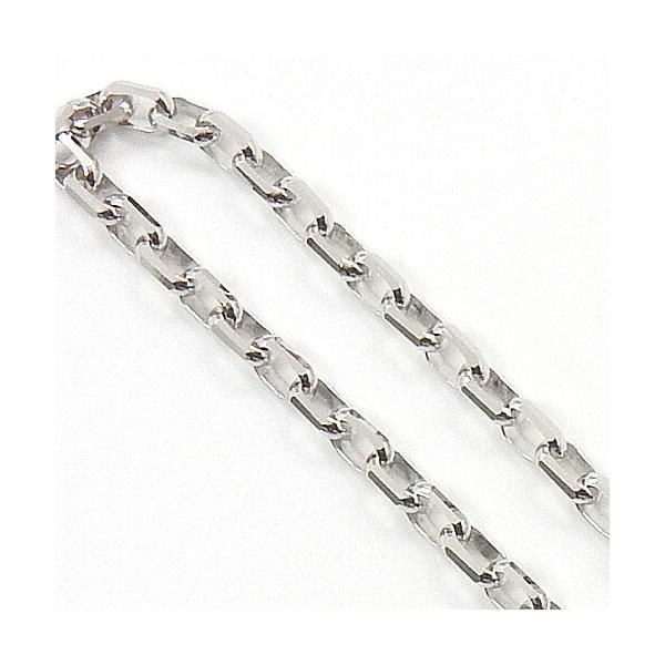 1.7ミリ幅　18金ホワイトゴールド(K18WG)　鏡8面　小豆チェーン　ブレスレット　（幅1.7m...