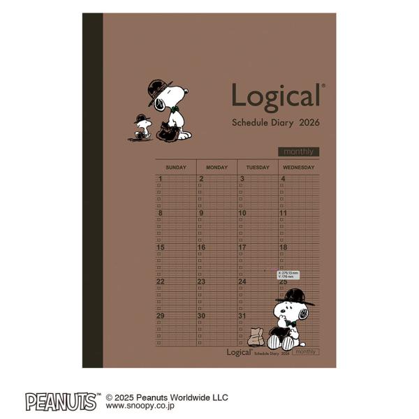 ナカバヤシ ロジカルダイアリー 月間ノートタイプ B6 スヌーピー ピーナッツ2 NS-B602-2...