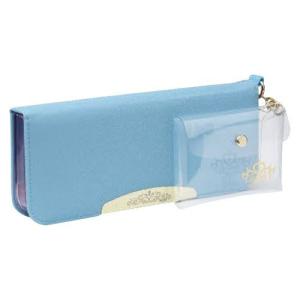 リアナティアラ アルロック筆入 両面スリム クリアポーチ付 ライトブルー