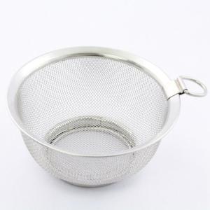 井上金網工業 国産 サビに強い 18-8ステンレス使用 クックざる 平フチタイプ 28cm リング付