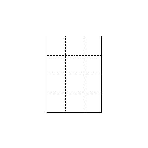 A4 厚紙 縦4面×横3面 12分割/マイクロミシン目 250枚 | トヨシコー