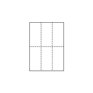 A4 厚紙 縦2面×横3面 6分割/マイクロミシン目 250枚