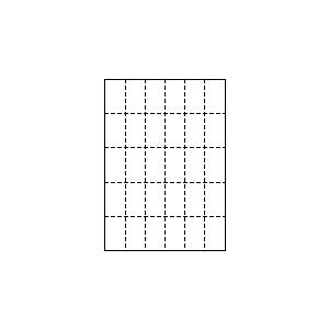A4 厚紙 縦5面×横6面 30分割/マイクロミシン目 100枚 | トヨシコー