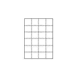 A4 上質白紙55kg 縦6面×横3面 18分割/マイクロミシン目 500枚