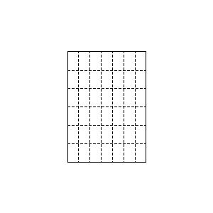 A4 厚紙110kg 縦6面×横7面 42分割/マイクロミシン目 100枚