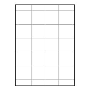 余白付き A4 上質白紙55kg 縦5面×横4面 20分割/マイクロミシン目 200枚