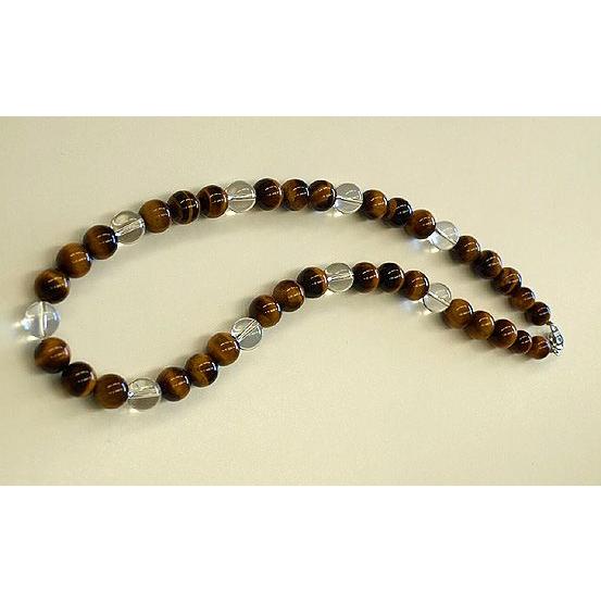 メンズ用　タイガーアイ（虎目）12mmネックレス