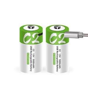 SMARTOOOLS単2形USB充電式リチウム電池1.5V定出力5000mWhCセル （USB Cケーブル付き） 2.5H急速充電電池単2形充電池の商品画像